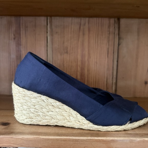 Lauren Ralph Lauren Cecilia Espadrilles Wedge Slip On Shoes Womens Sz 9B Navy - Picture 3 of 9